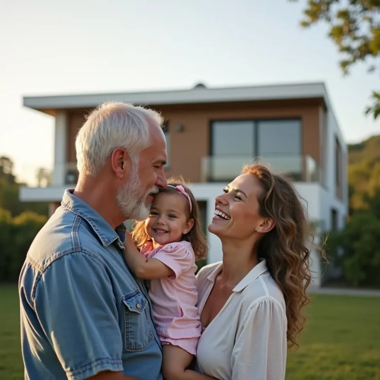 Familia Feliz Com Sua Carta de Crédito Contemplada